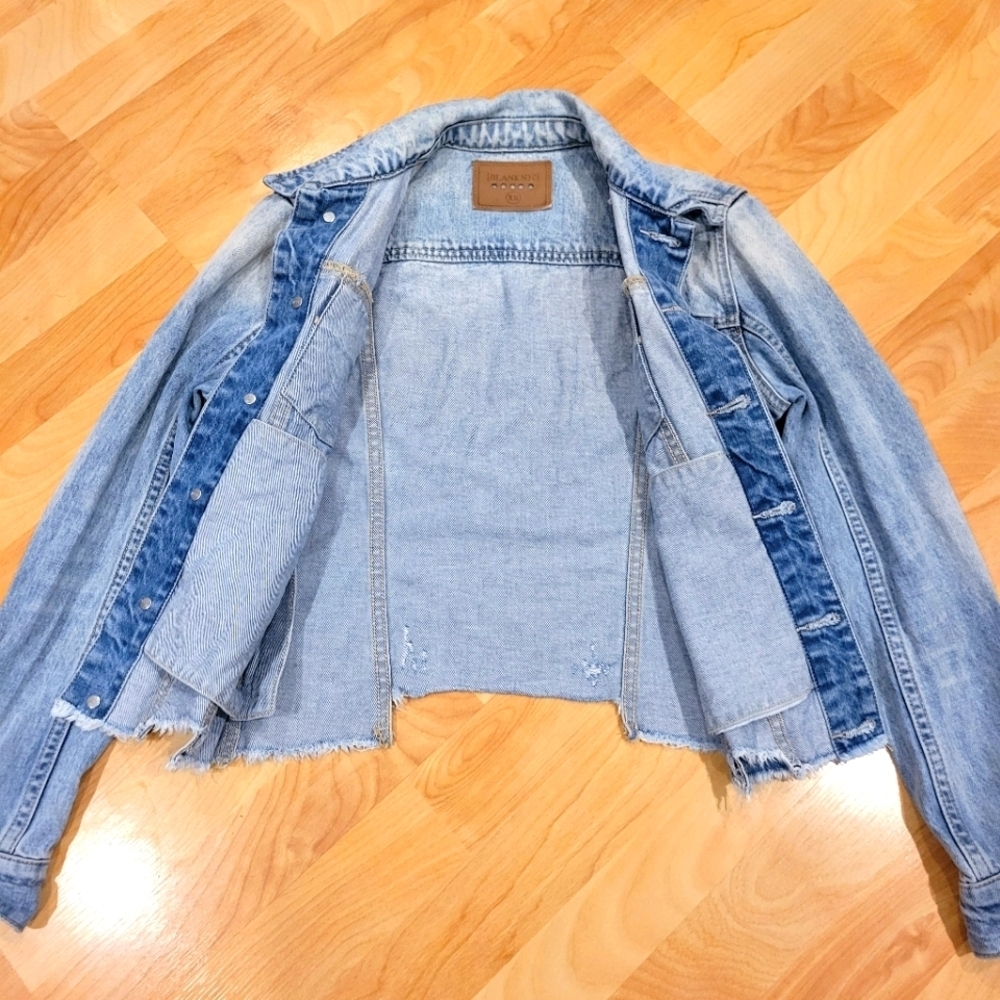 Blank NYC Raw Hem Denim Jacket Size XS - Picture 7 of 10